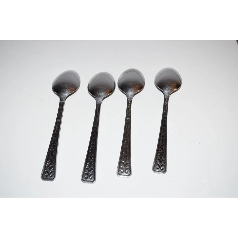 INTERPUR Stainless Japan FLORENZ  4 PETALS Flower 4 Teaspoons 6 1/2